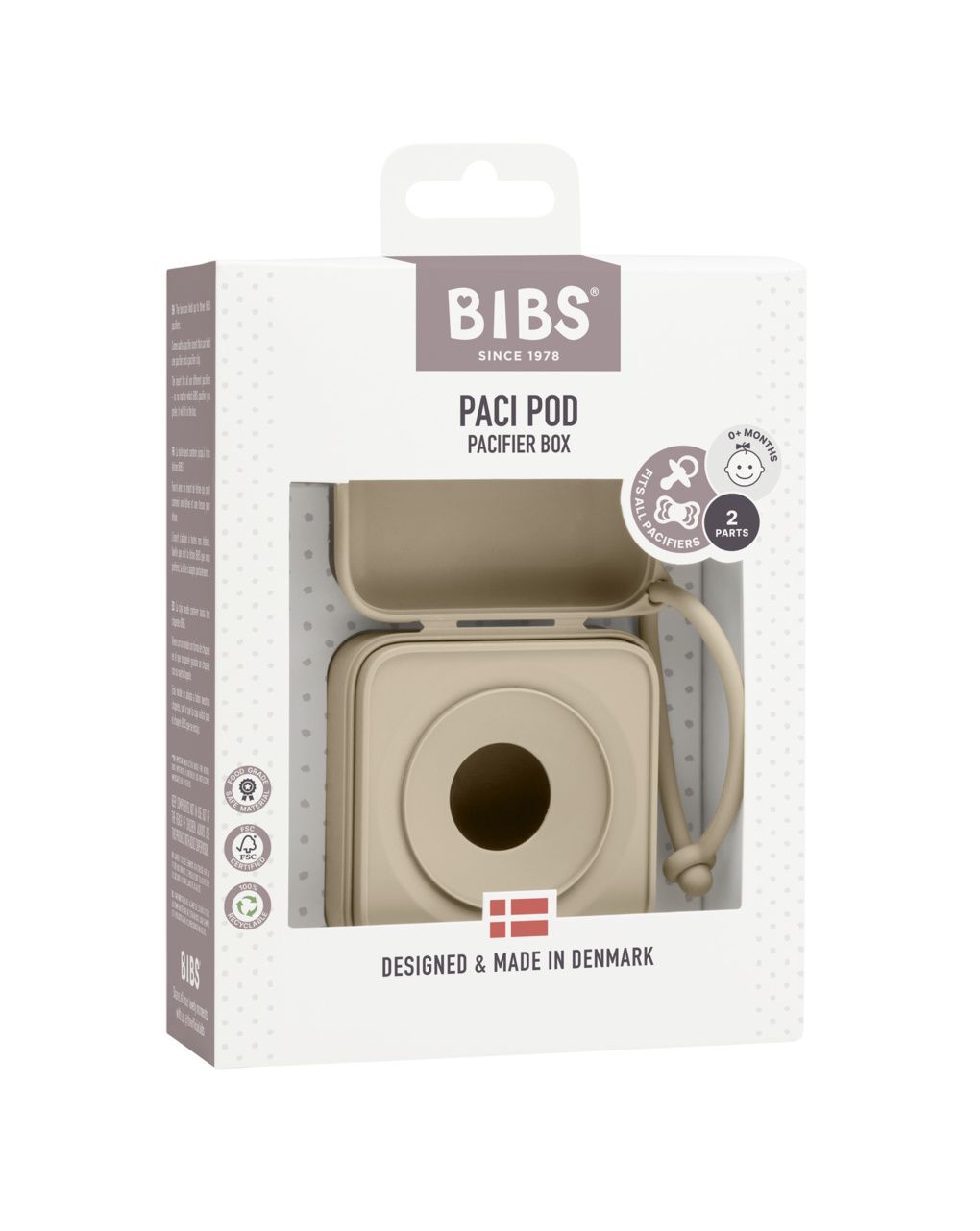 Scatola porta ciuccio vaniglia - bibs