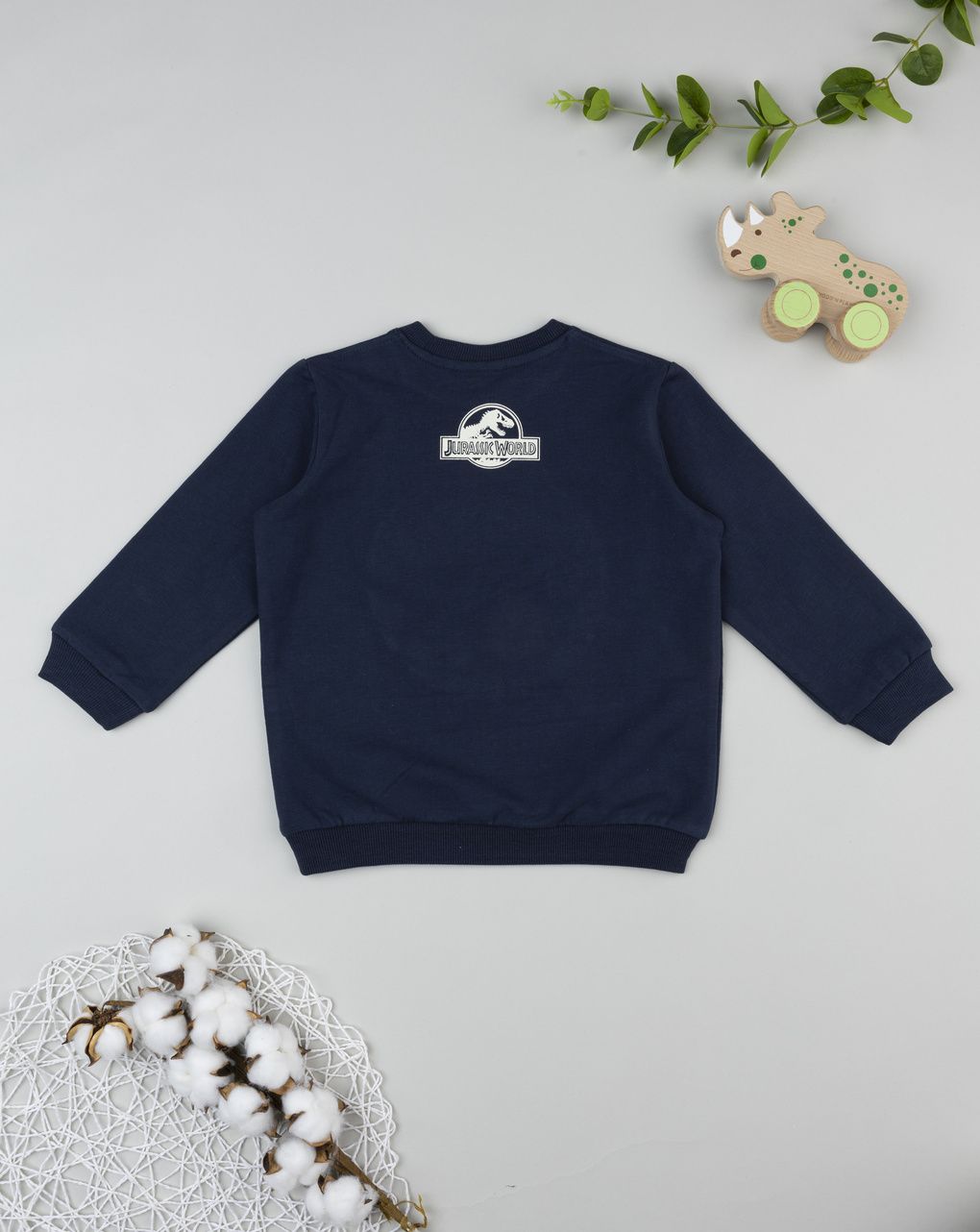 Felpa blu bambino dinosauri