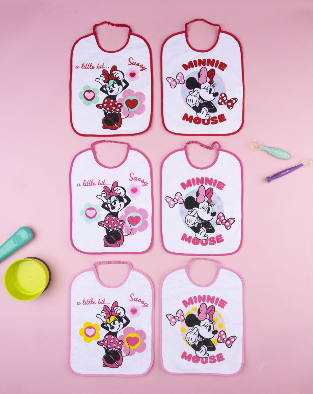 Pack 6 bavaglini bambina disney minnie