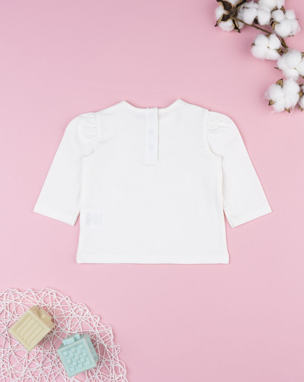 Maglia bimba bianca stampa gattina