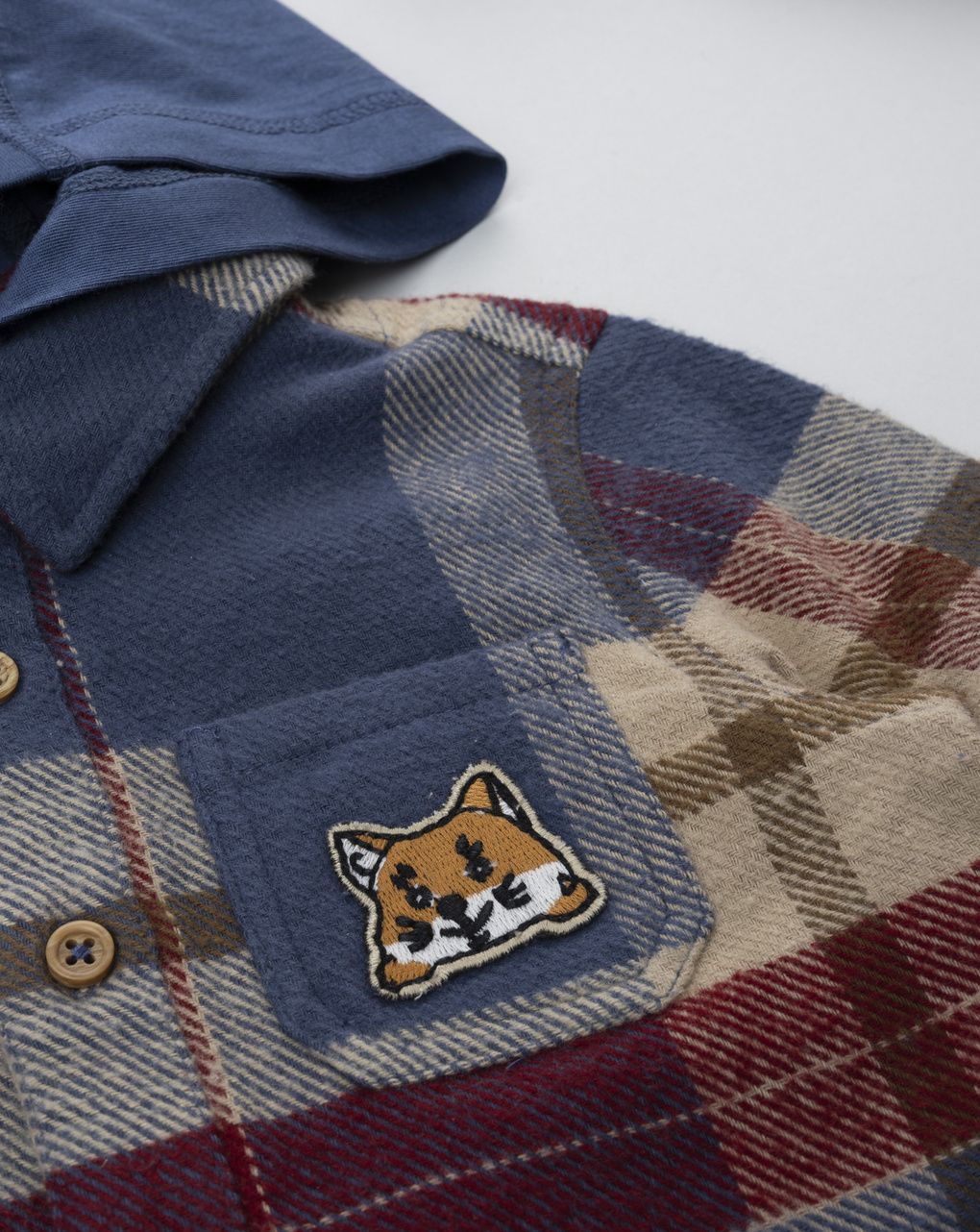 Camicia flanella bimbo multicolor con cappuccio