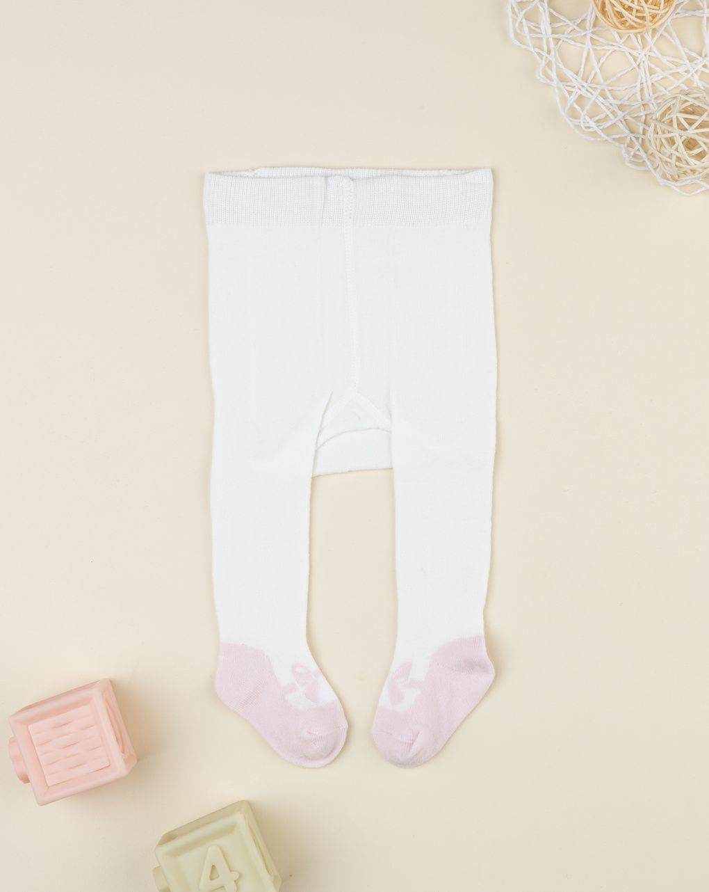 Collant bimba bianchi finta scarpetta