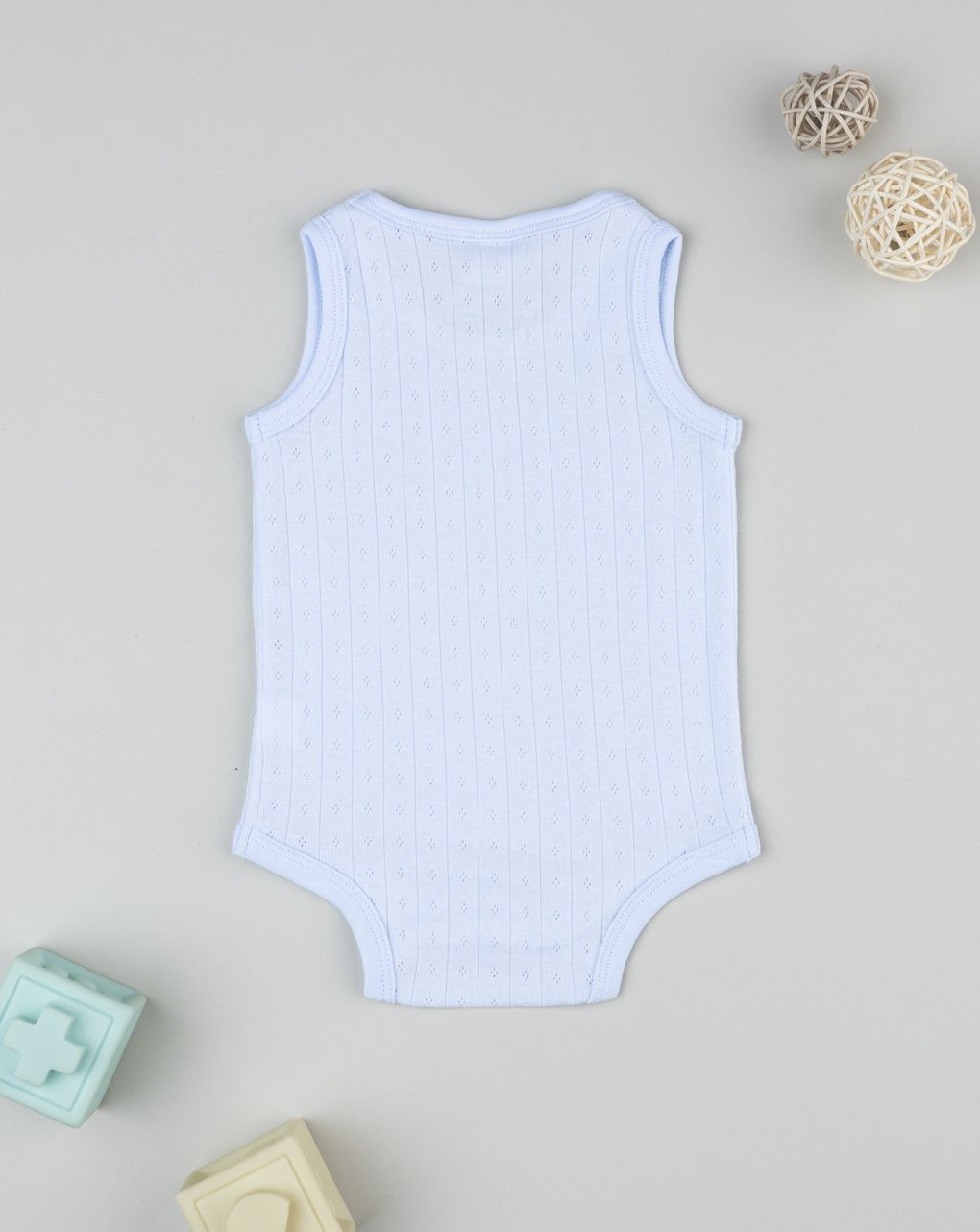 Body bimbo azzurro coste traforato
