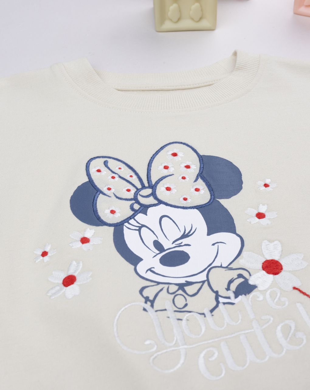 Completo jogging bambina beige/blu minnie