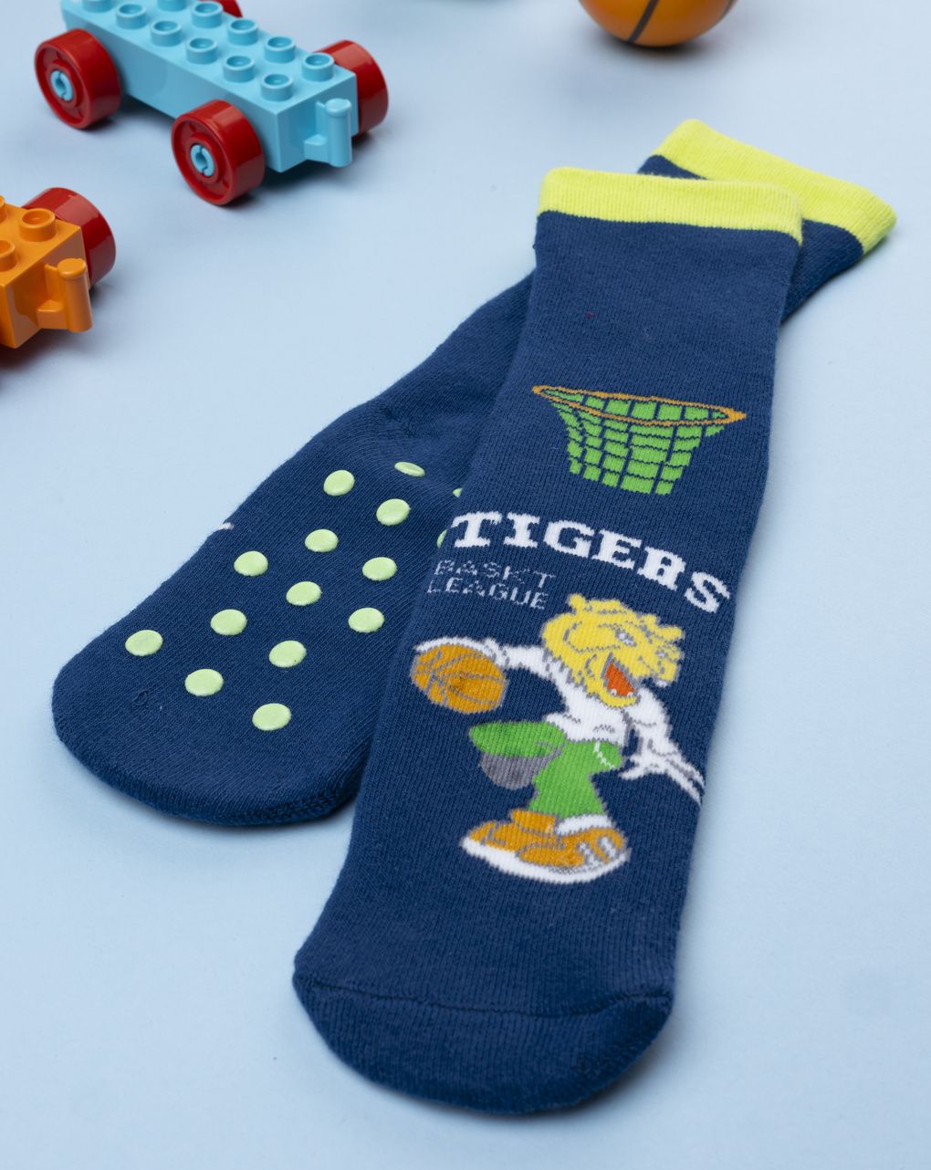 Antiscivolo bambino blu con tigre