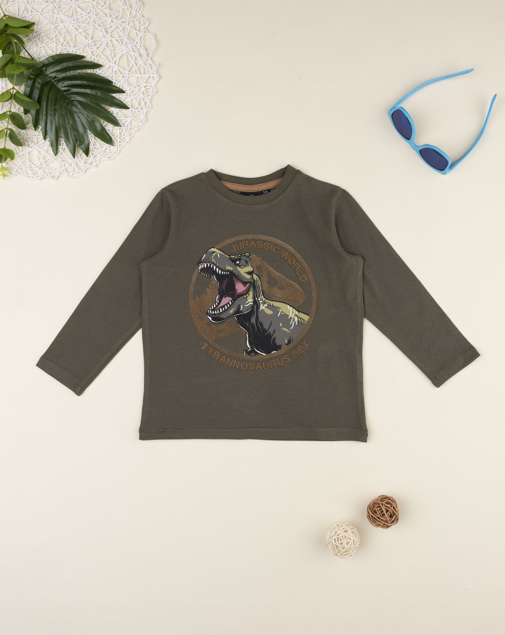 T-shirt bambino verde jurassic