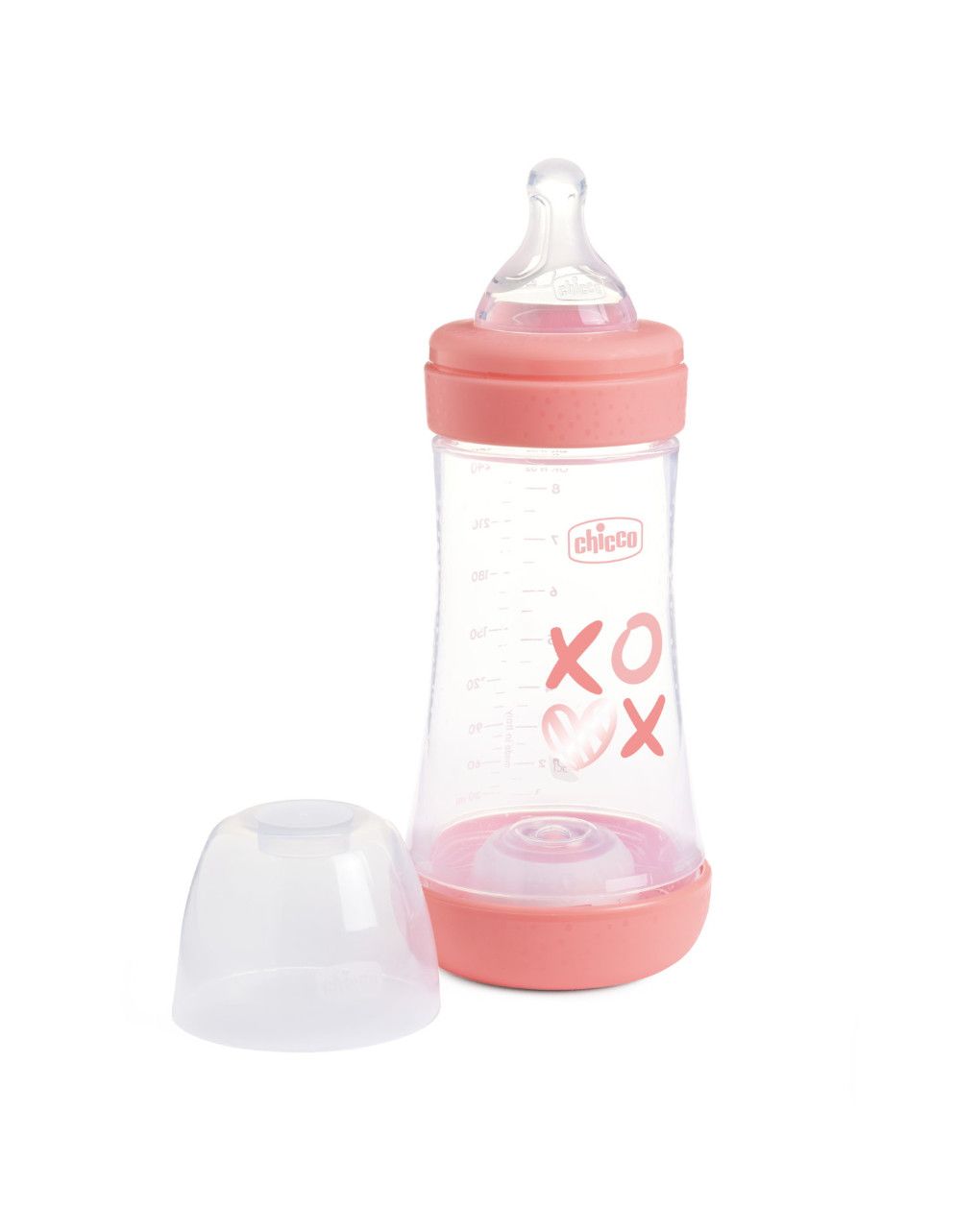 Biberon perfect5 rosa 240ml in silicone 2 fori - chicco