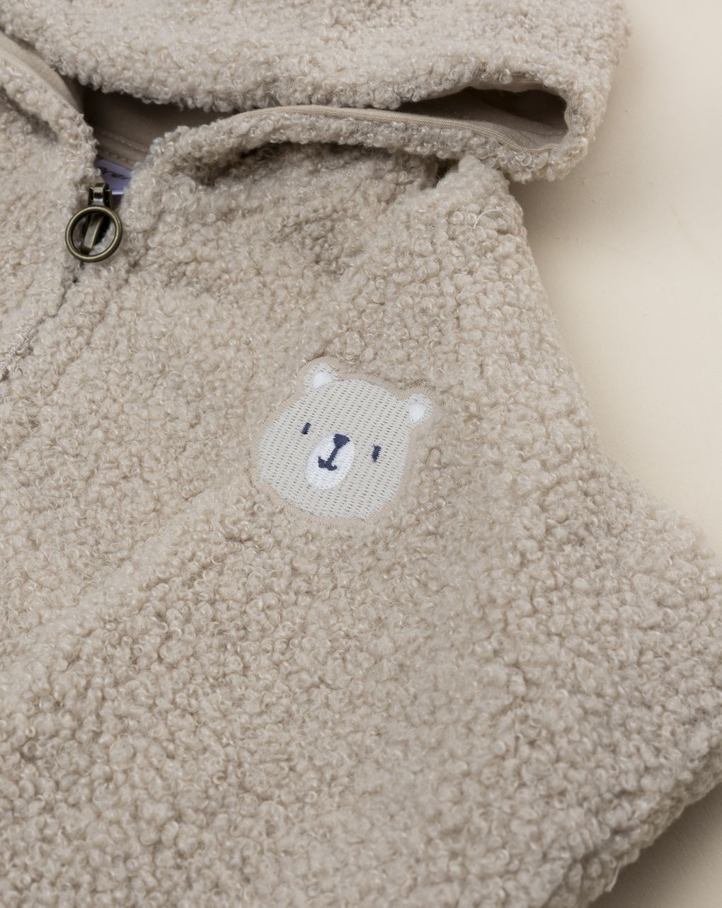 Cardigan fake fue beige neonato