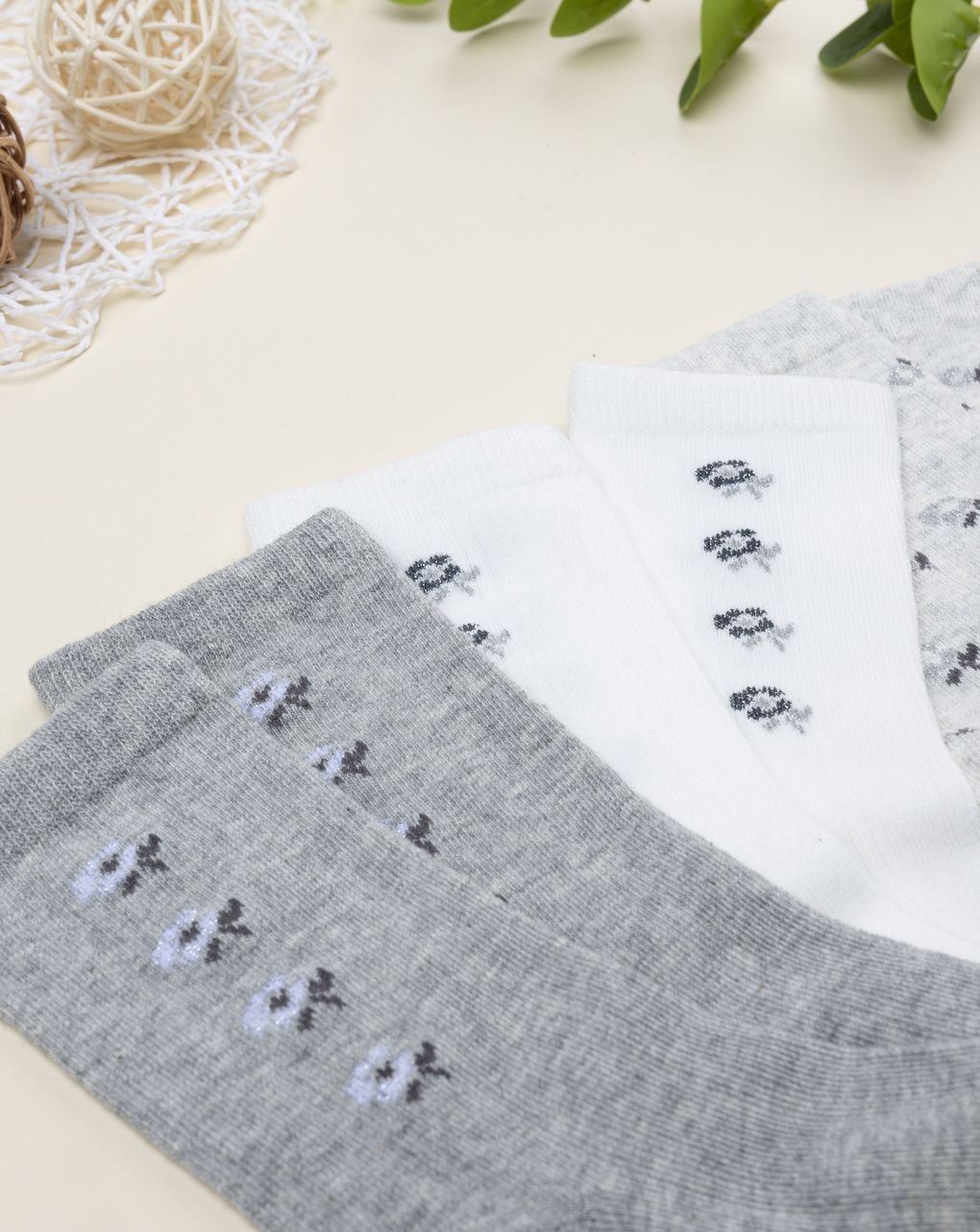 Pack 4 gambaletti bambina fiorellini