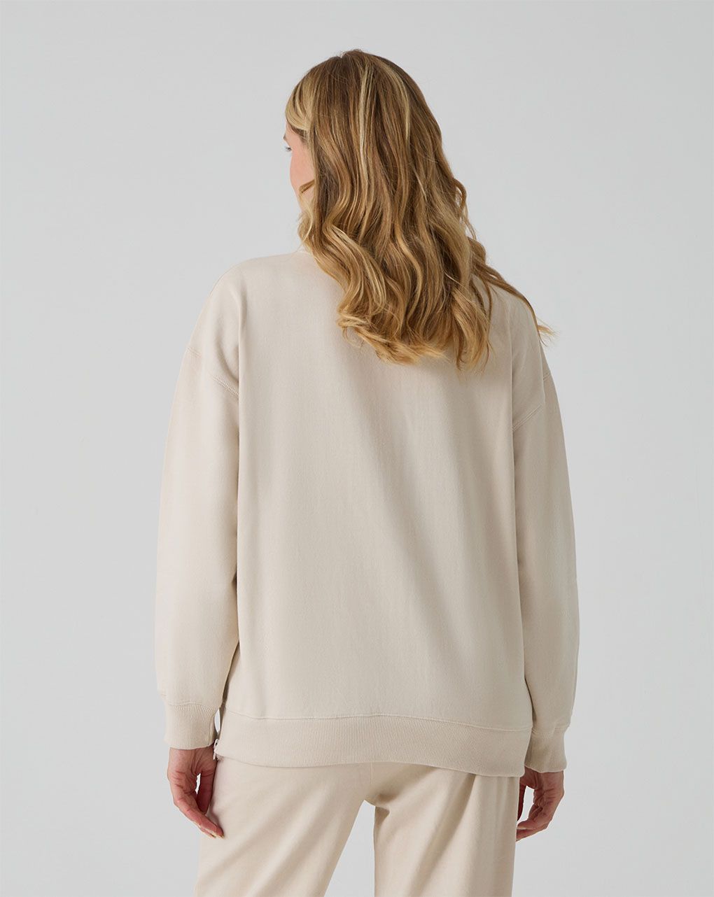 Felpa panna premaman con ricamo