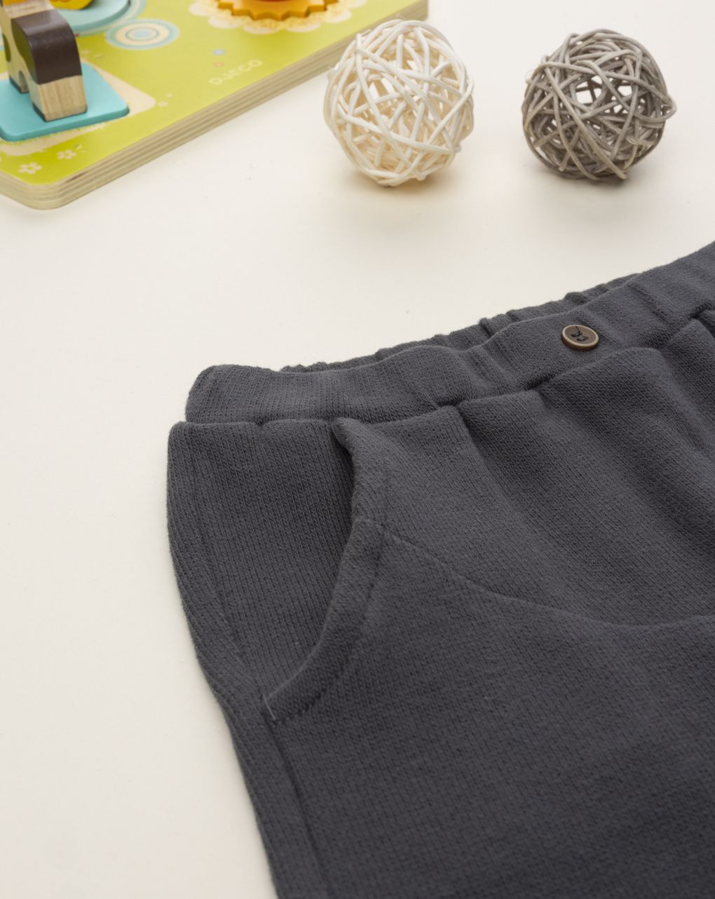 Pantalone bimbo grigio maglina tagliata