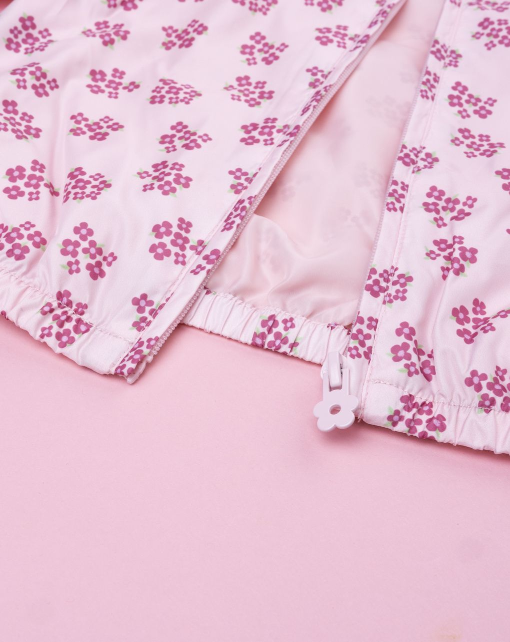 Giacca antivento bimba allover rosa