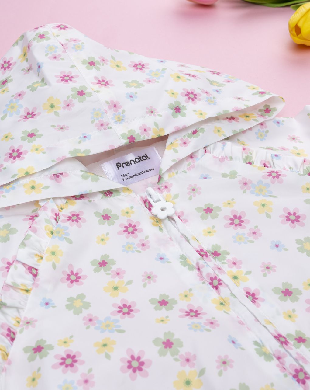 Giacca antivento bimba allover bianca