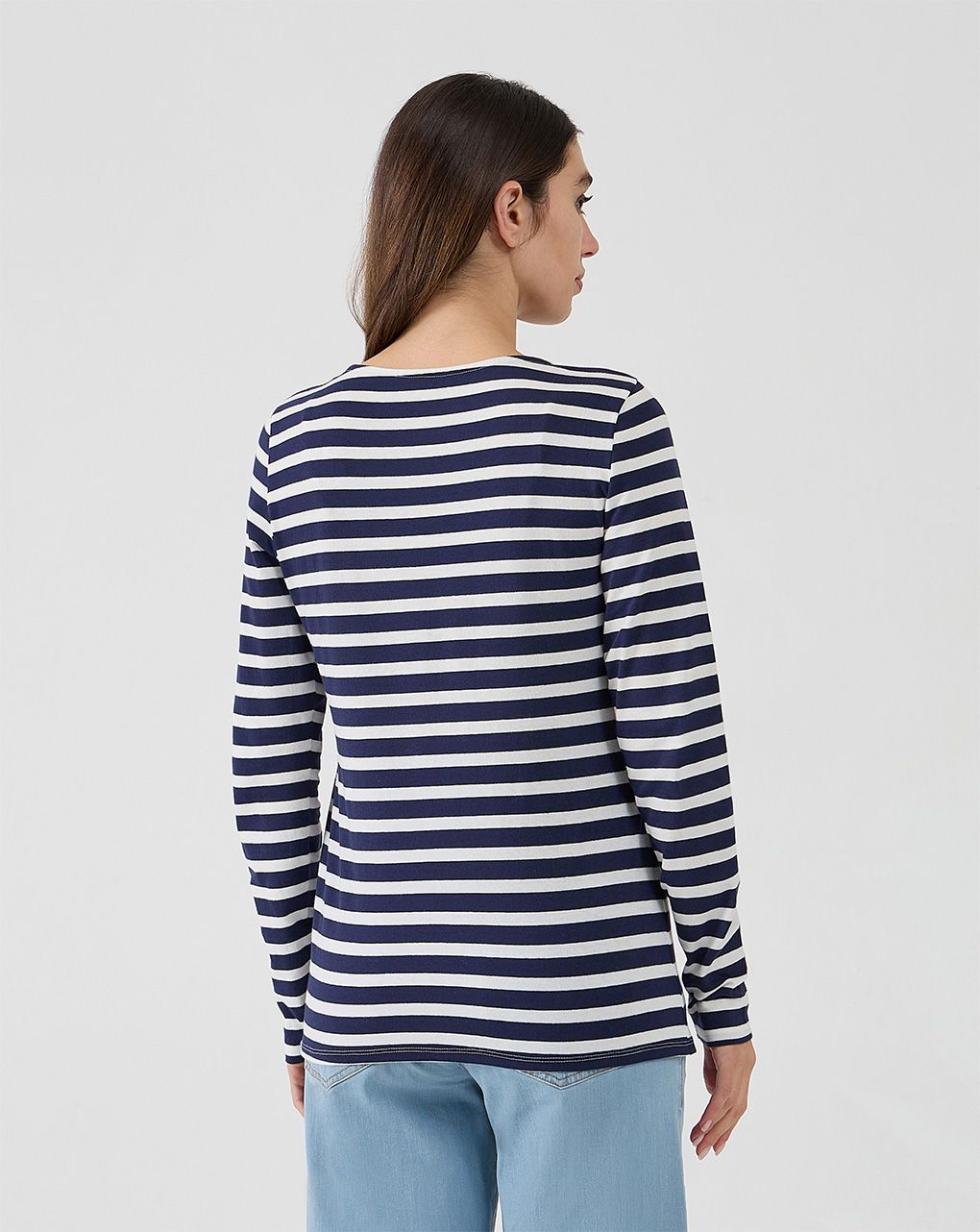 T-shirt allattamento con fantasia righe bianco/blu