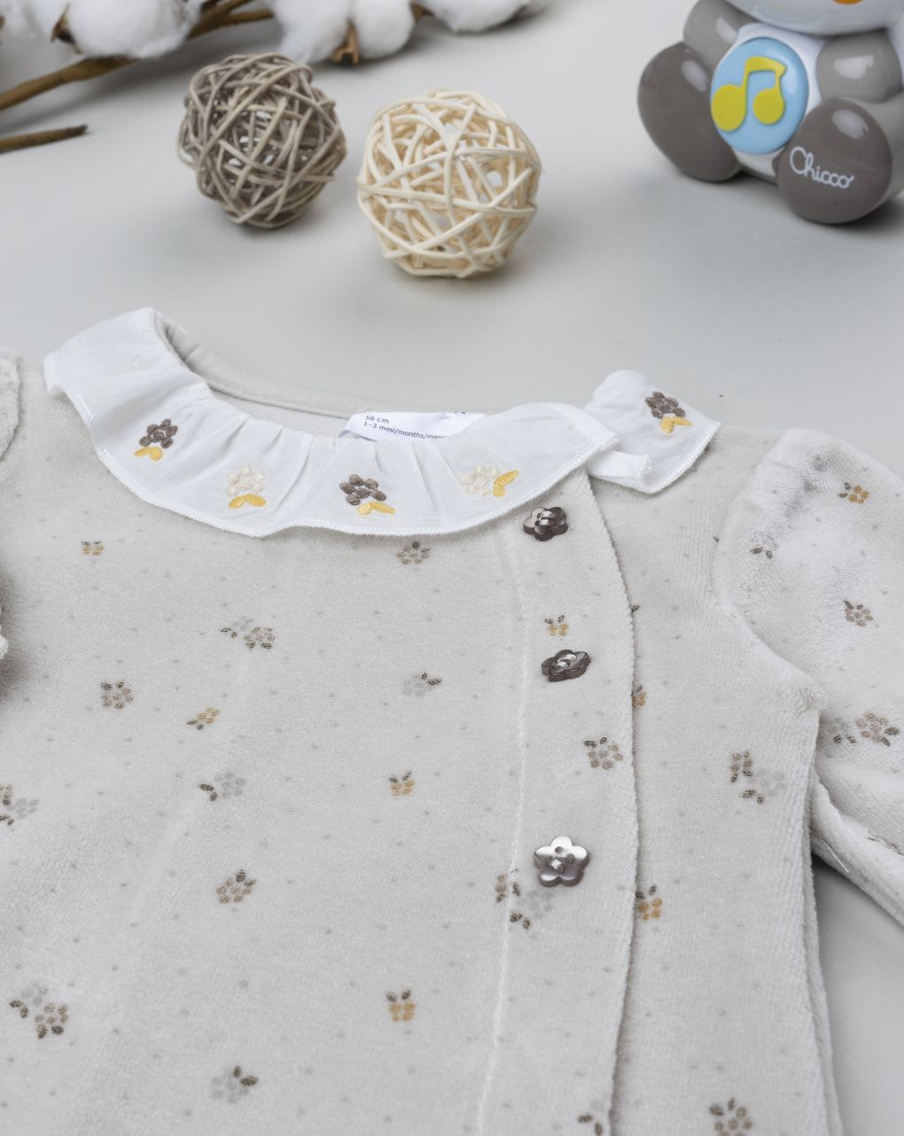 Tutina neonata ciniglia wood