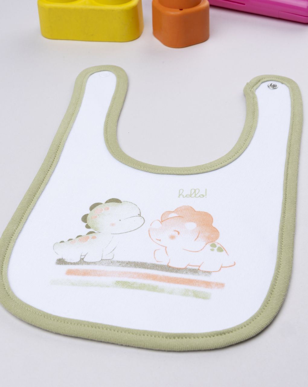 Bavaglino bimbo dino verde