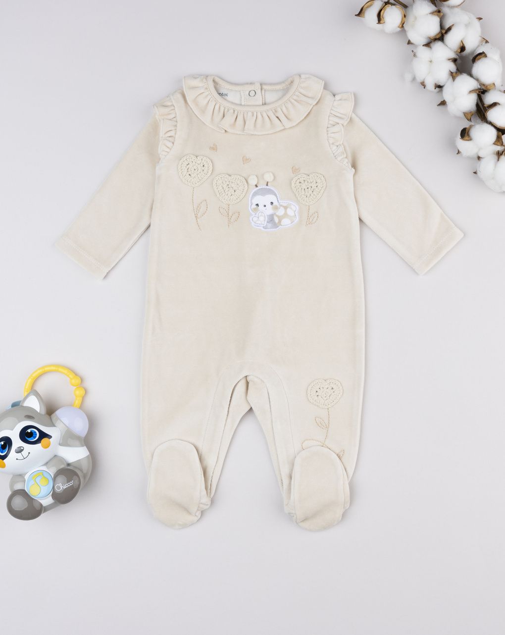 Tutina neonata beige coccinella