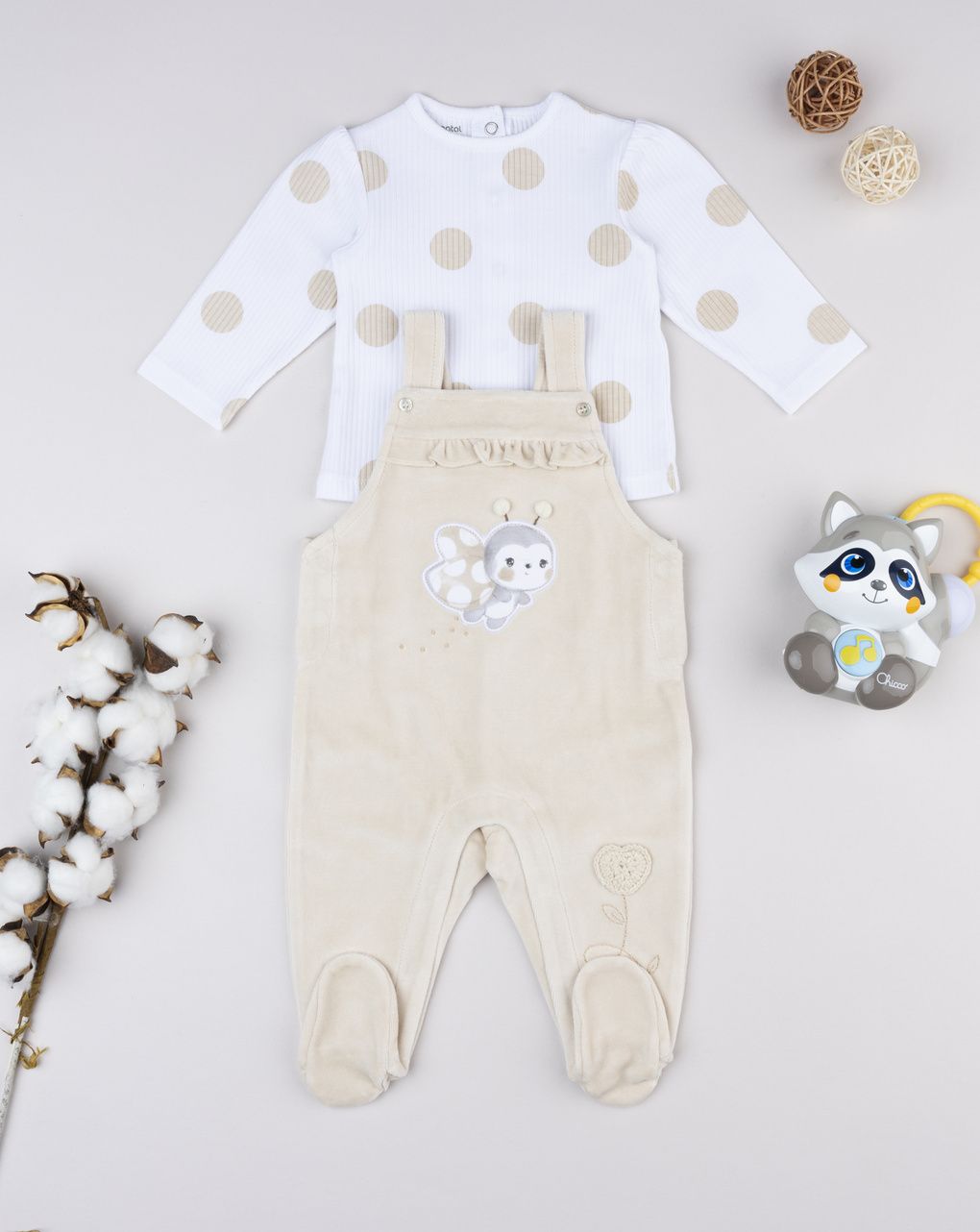 Completo due pezzi neonata coccinella