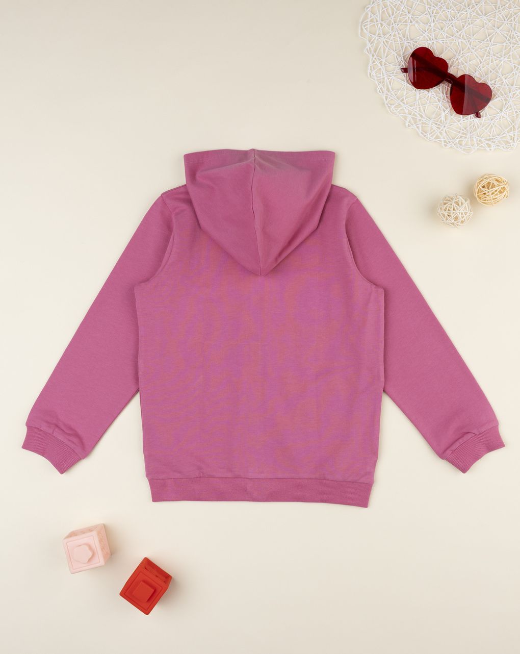 Felpa bambina rosa cuore strass