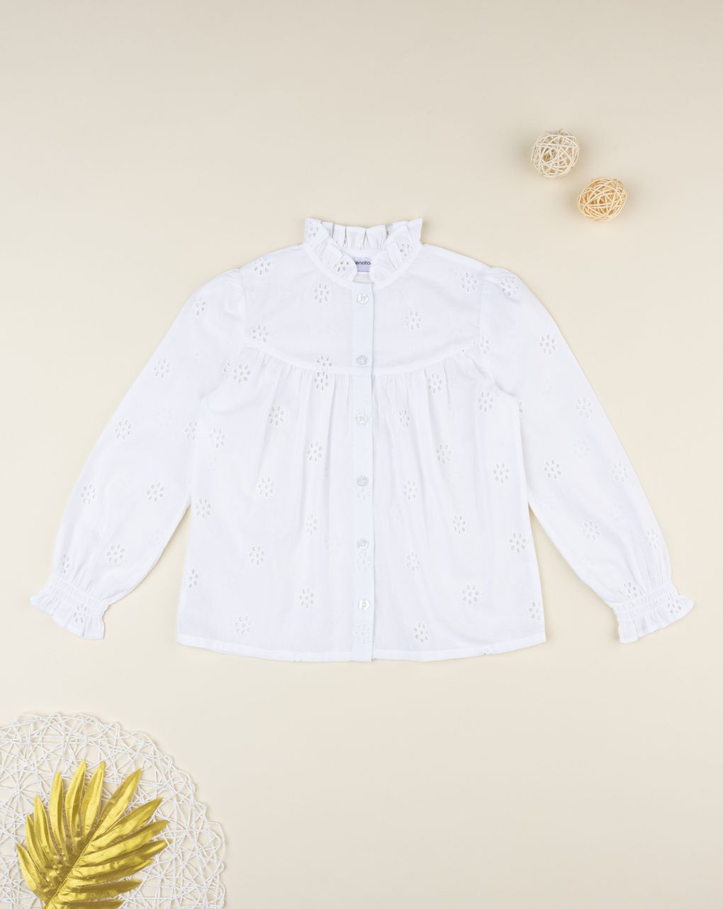 Camicia bambina bianca sangallo