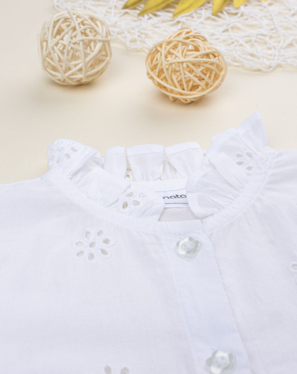 Camicia bambina bianca sangallo