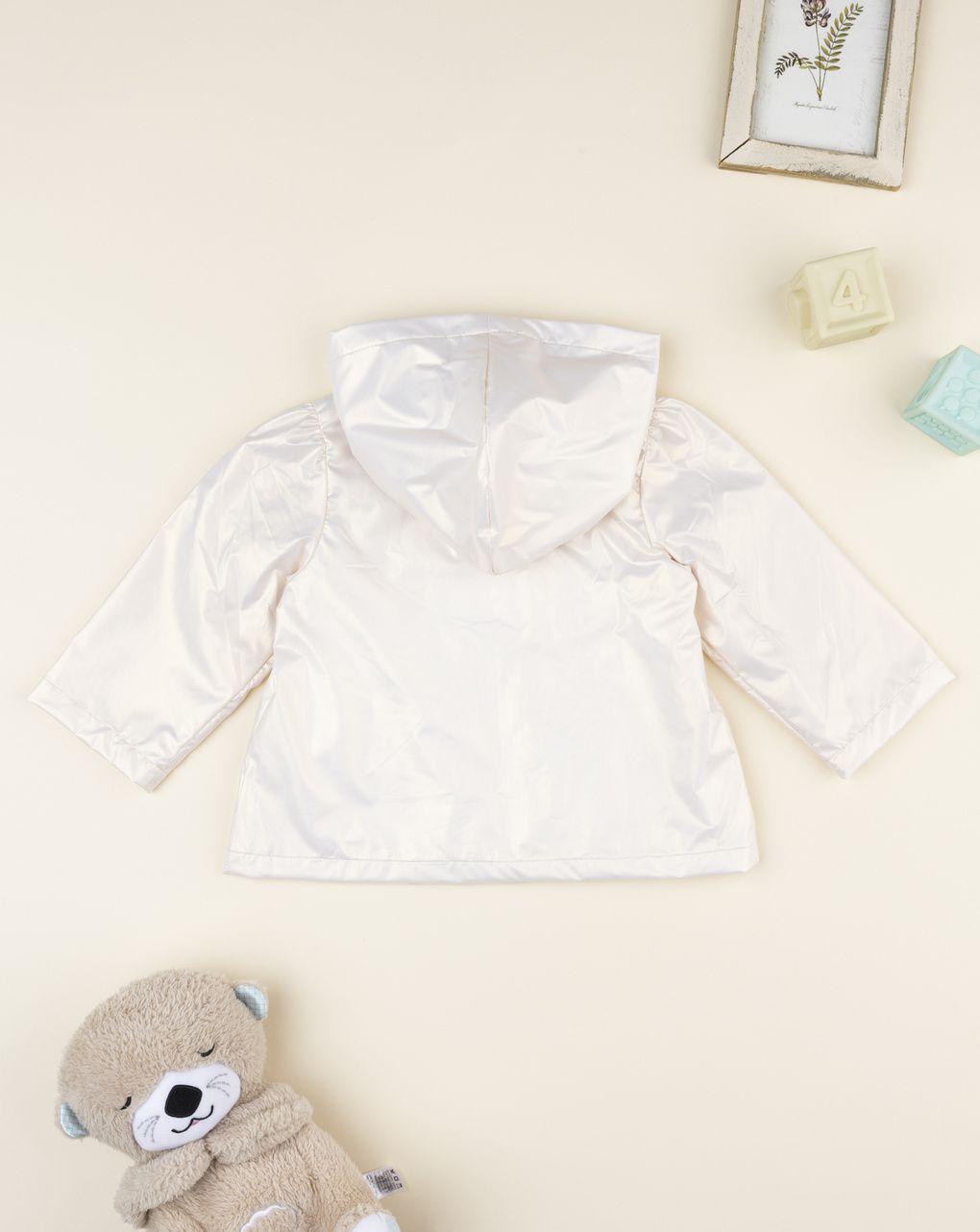 Giacca antivento foderata bimba beige