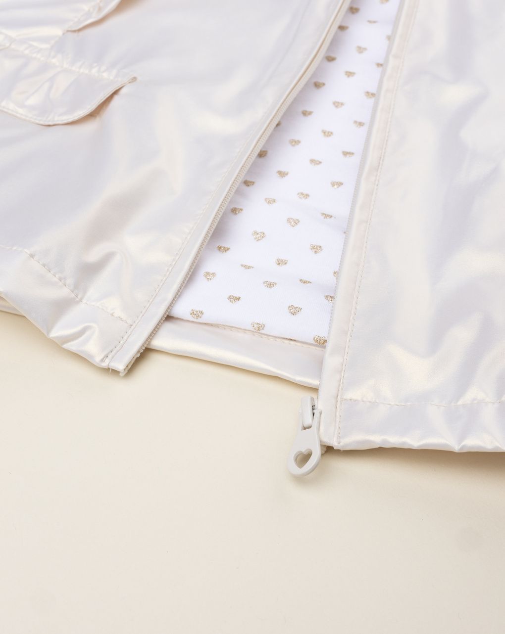 Giacca antivento foderata bimba beige