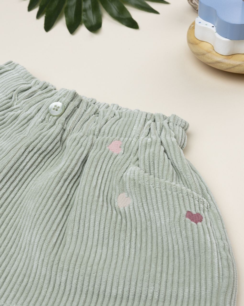 Shorts corduroy verde chiaro bambina