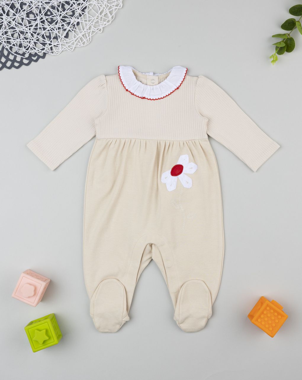 Tutina neonata beige coste