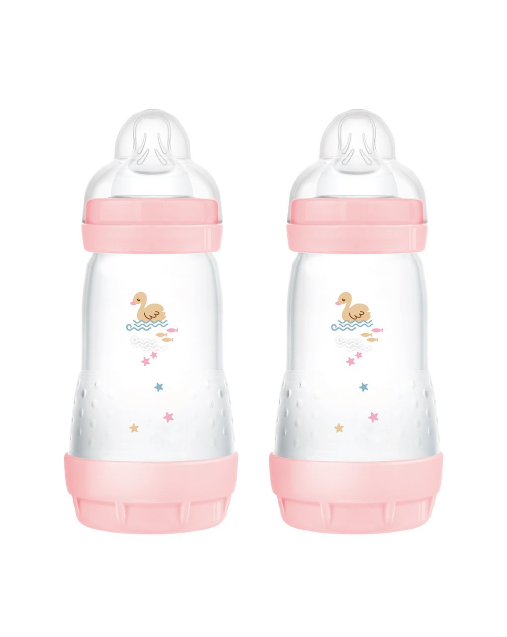 Biberon easy start 260ml bio-circolare conf. doppia rosa - mam