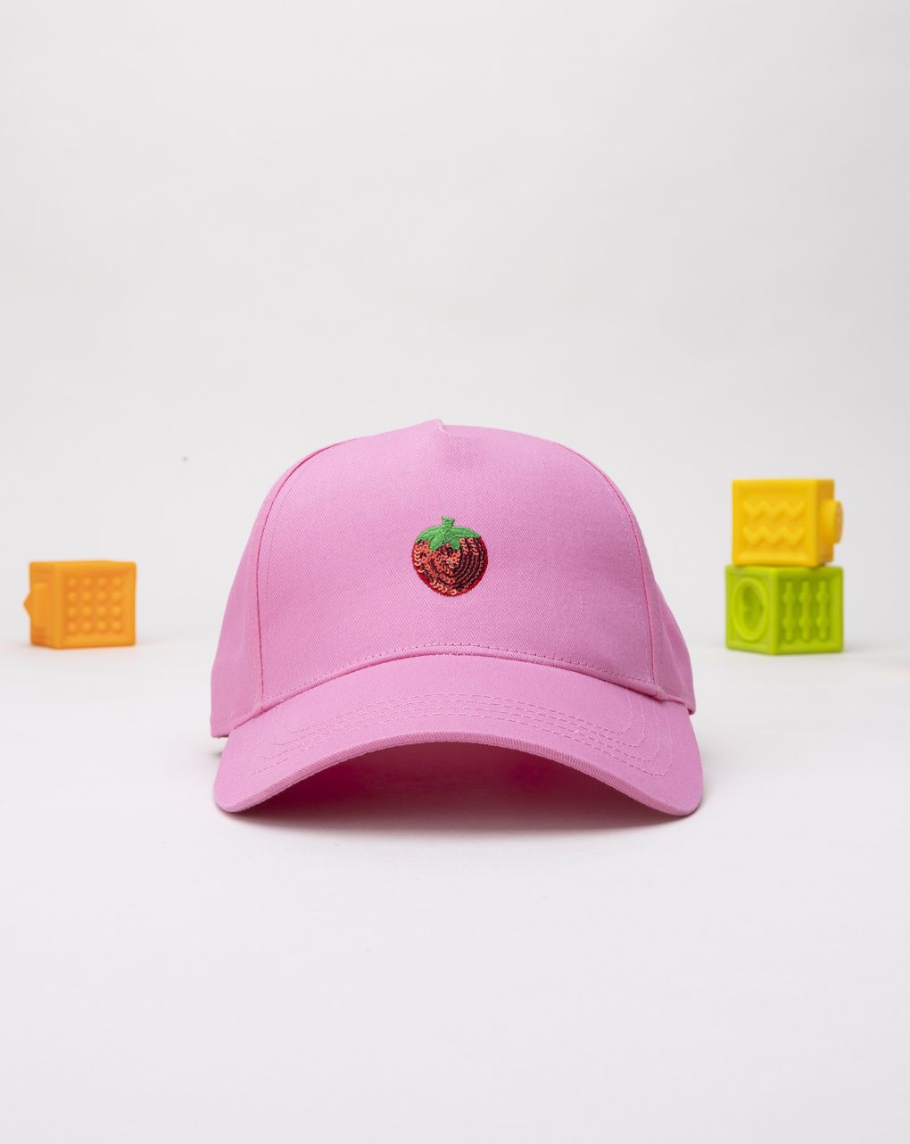 Berretto bimba rosa fragola paillettes