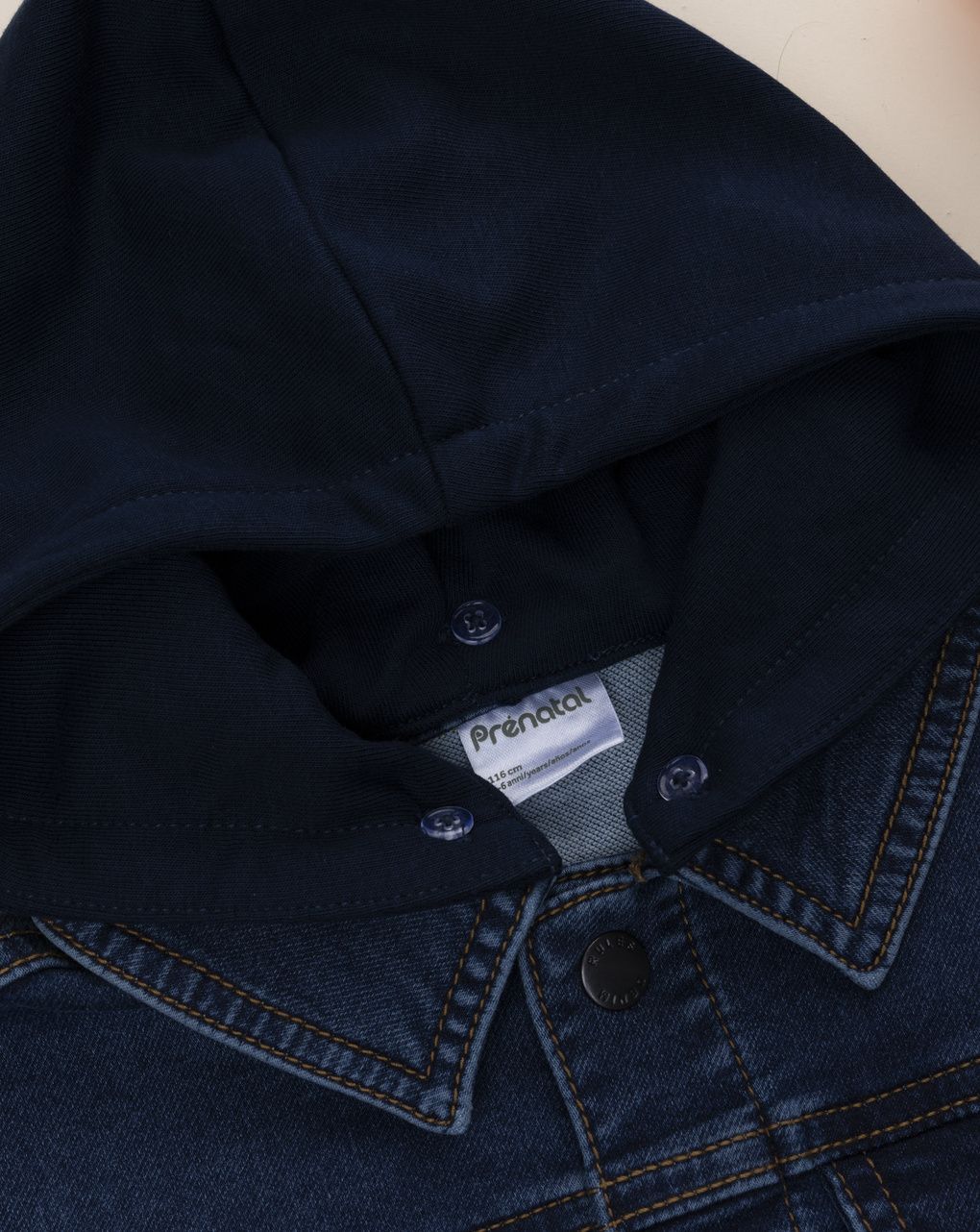 Giubbino denim bimbo con cappuccio