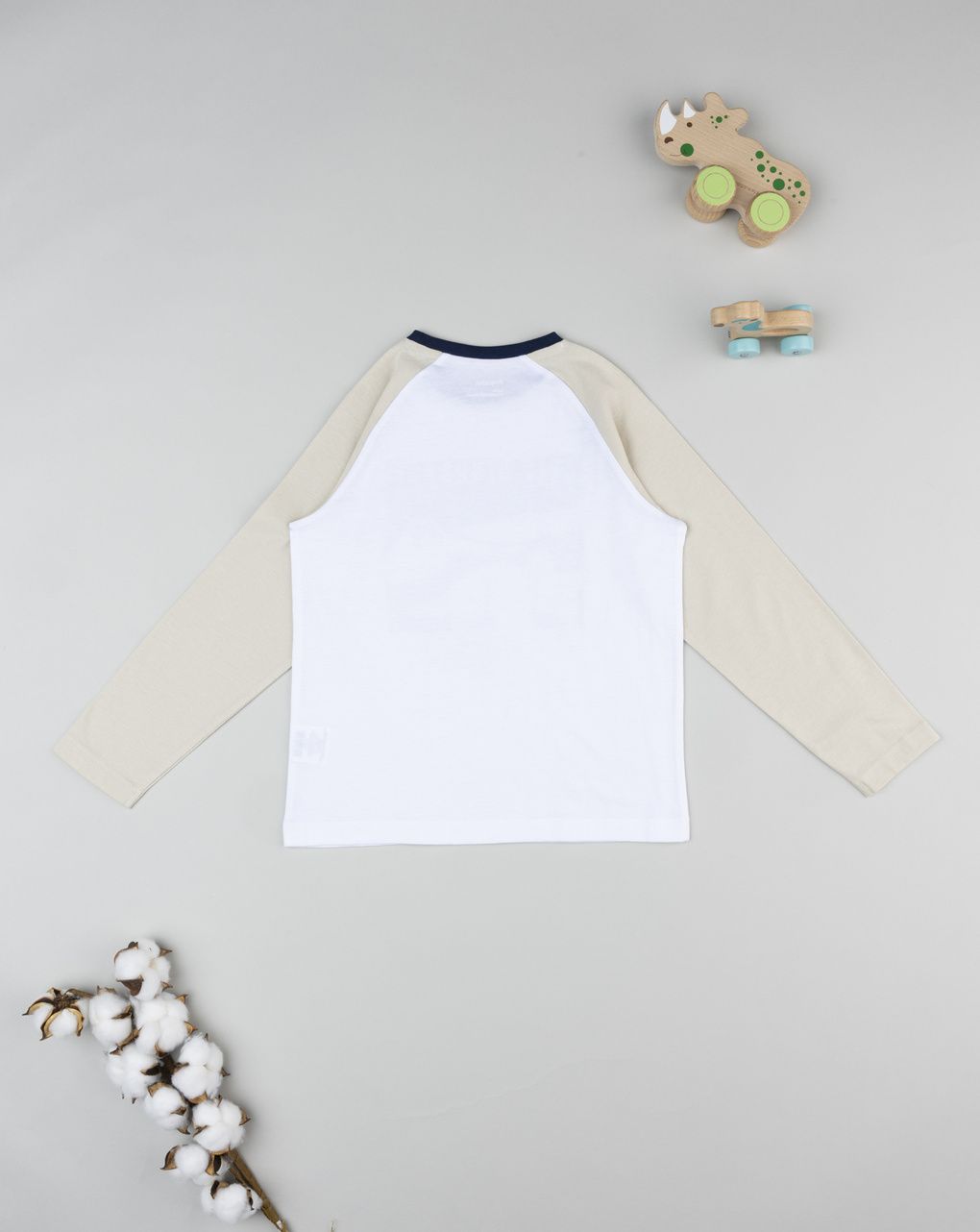 T-shirt bambino bianca/beige dinosauri
