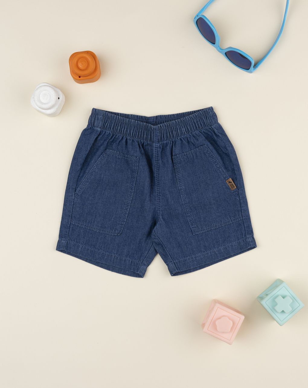 Bermuda bimbo blu con patch