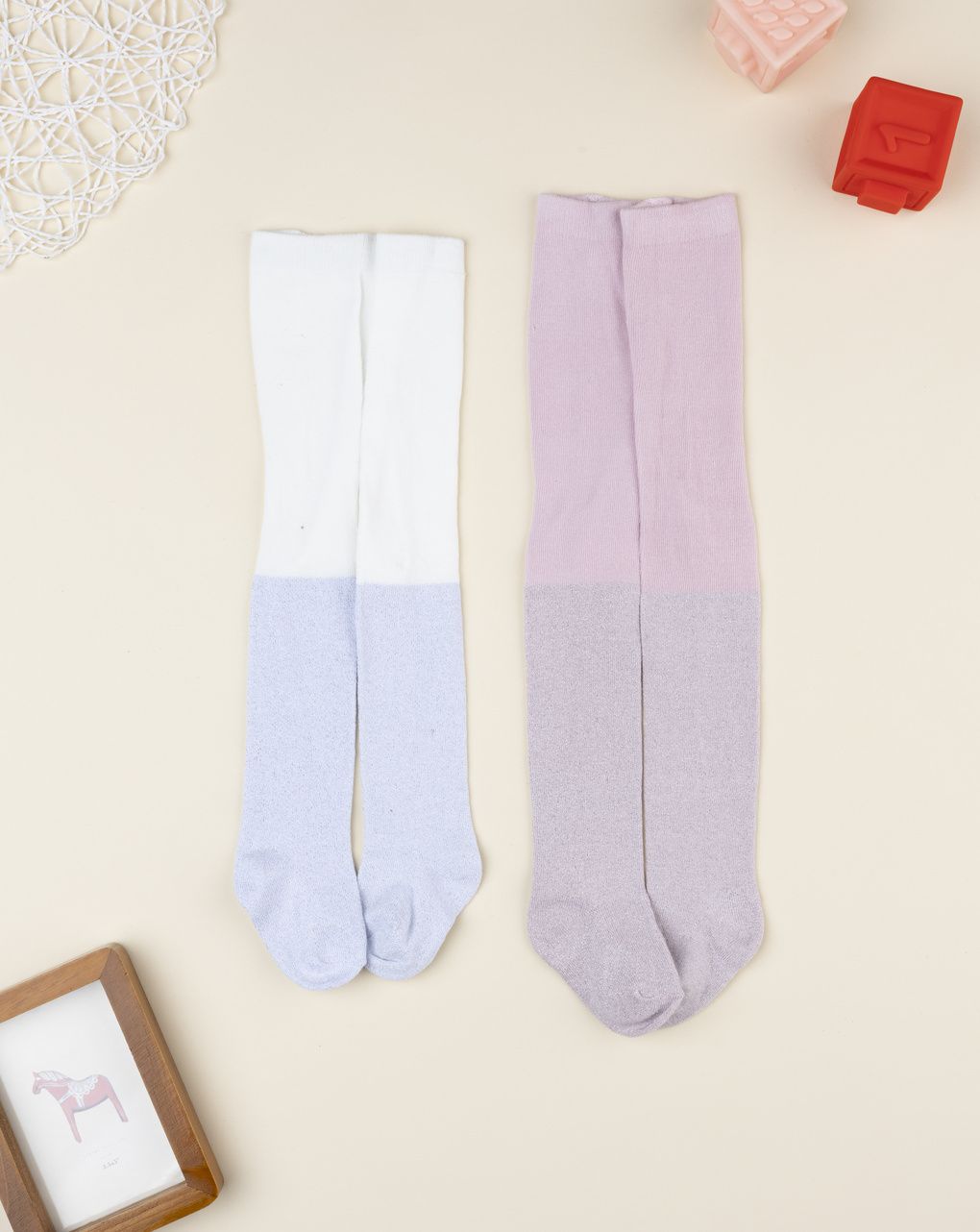 Pack 2  collant bimba con lurex