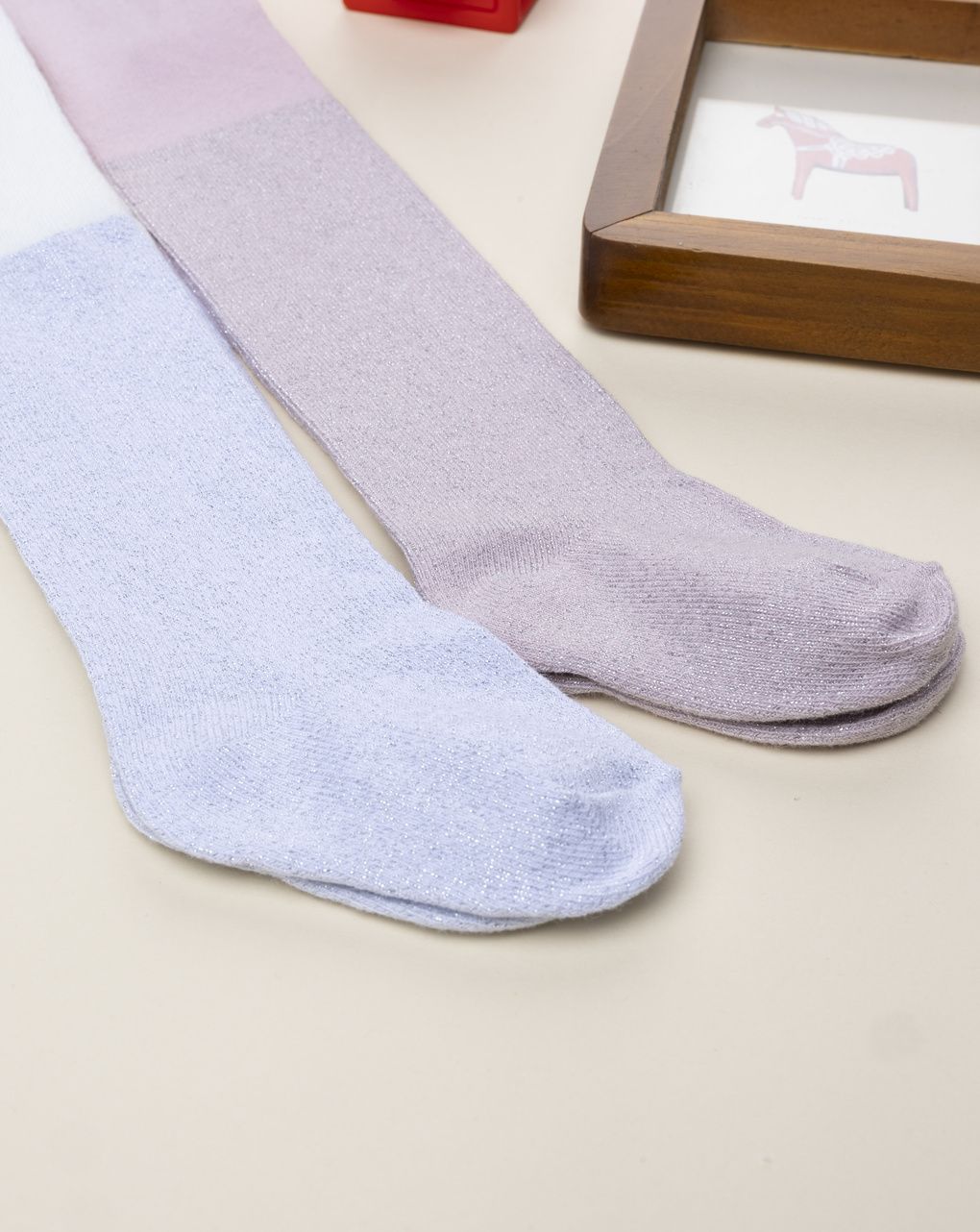 Pack 2  collant bimba con lurex