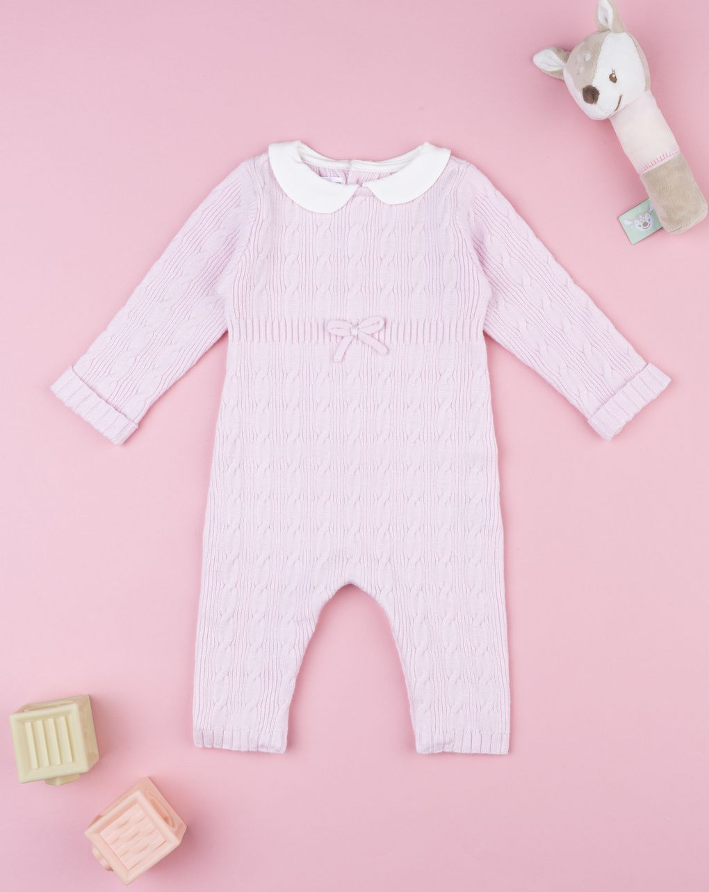 Tutina tricot rosa neonata