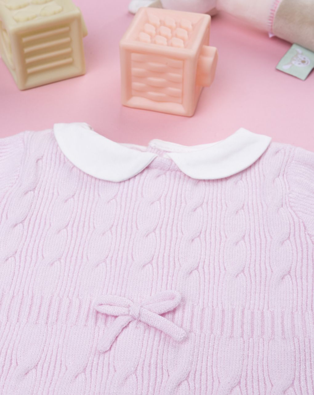 Tutina tricot rosa neonata