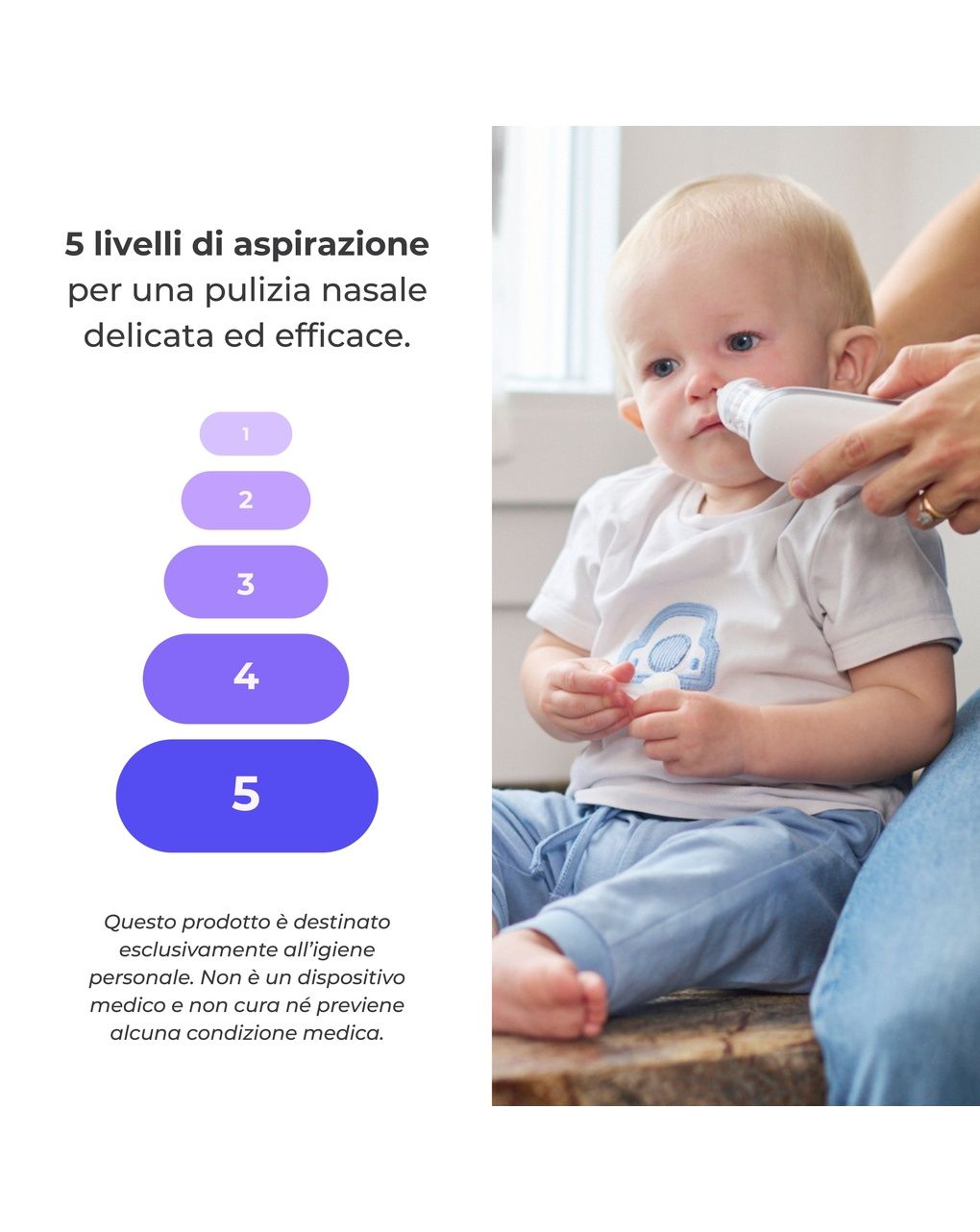 Aspiratore nasale elettrico con batteria ricaricabile 2150 - nuvita