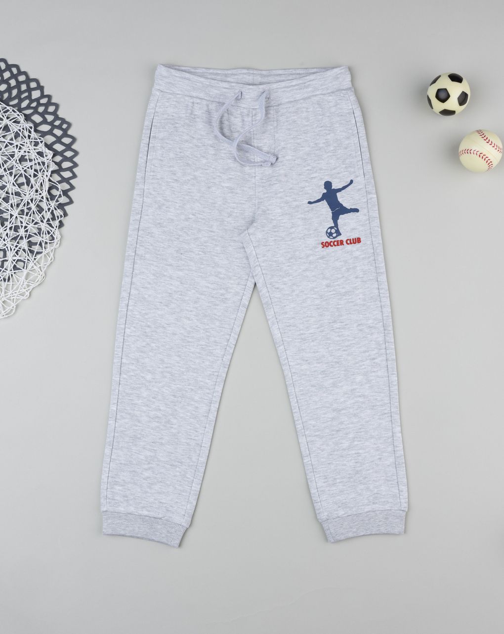 Pantalone bambino grigio con stampa