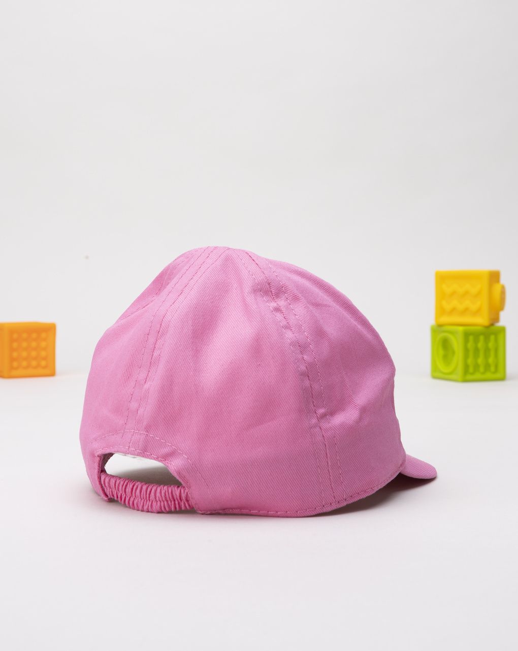 Cappello con visiera bambina rosa ricamo fragola