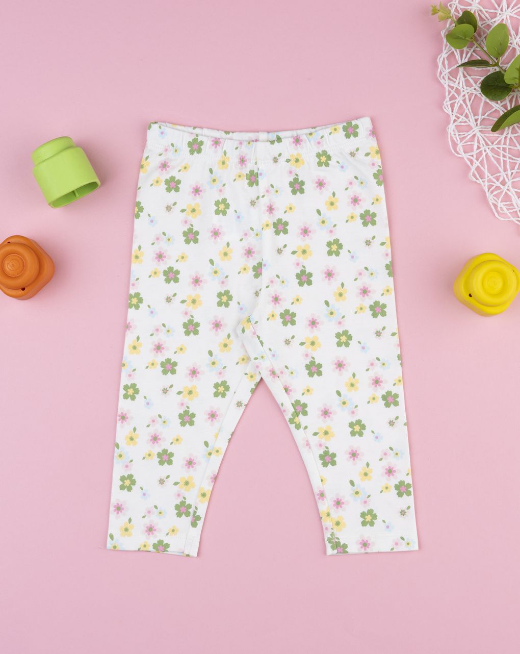 Legging bimba fiori colorati allover