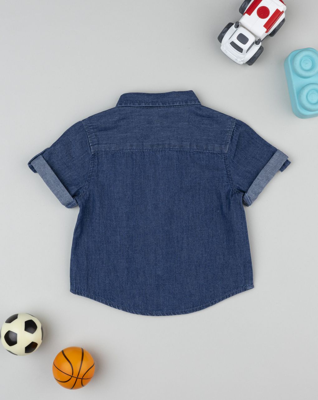 Camicia denim scuro neonato