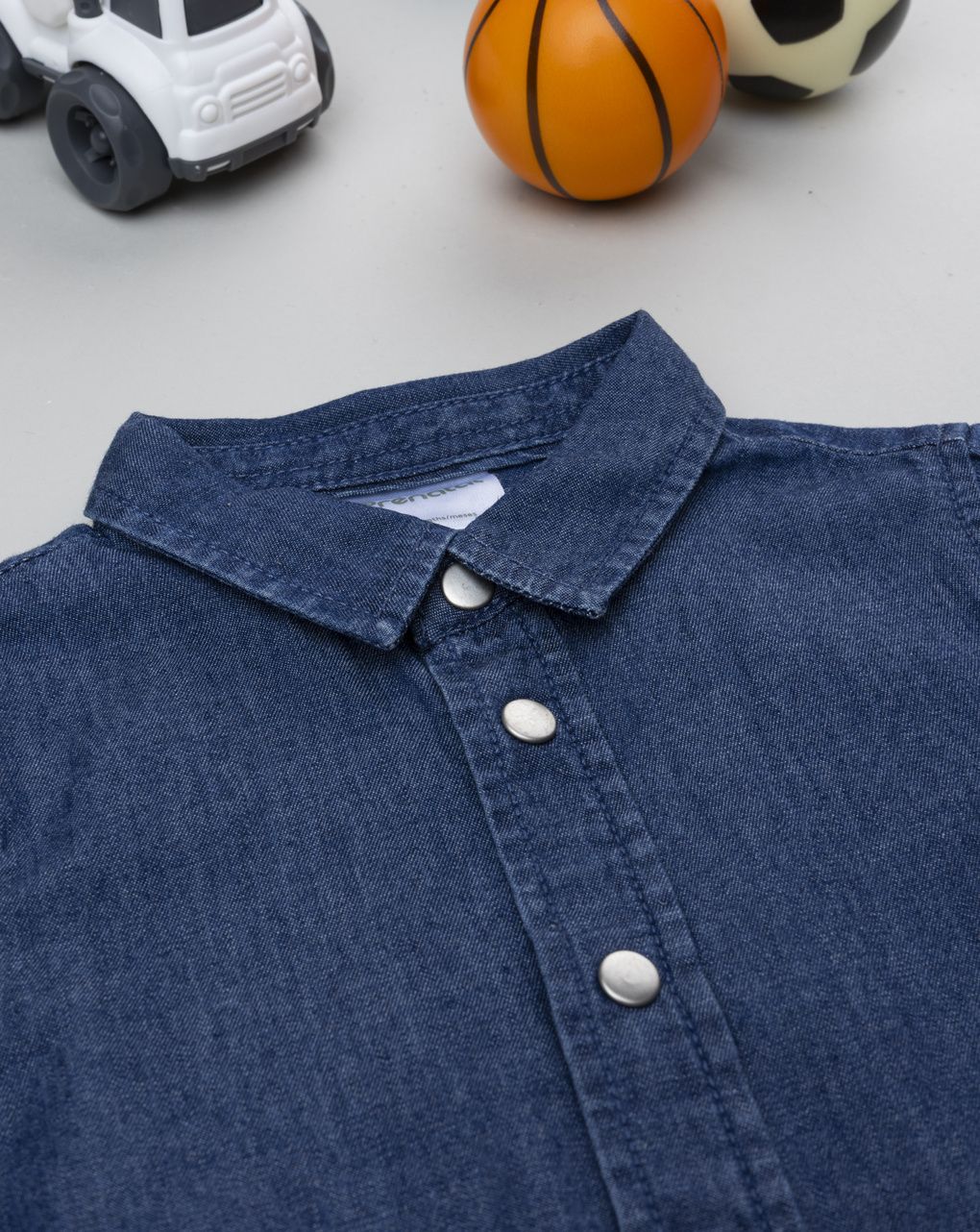 Camicia denim scuro neonato