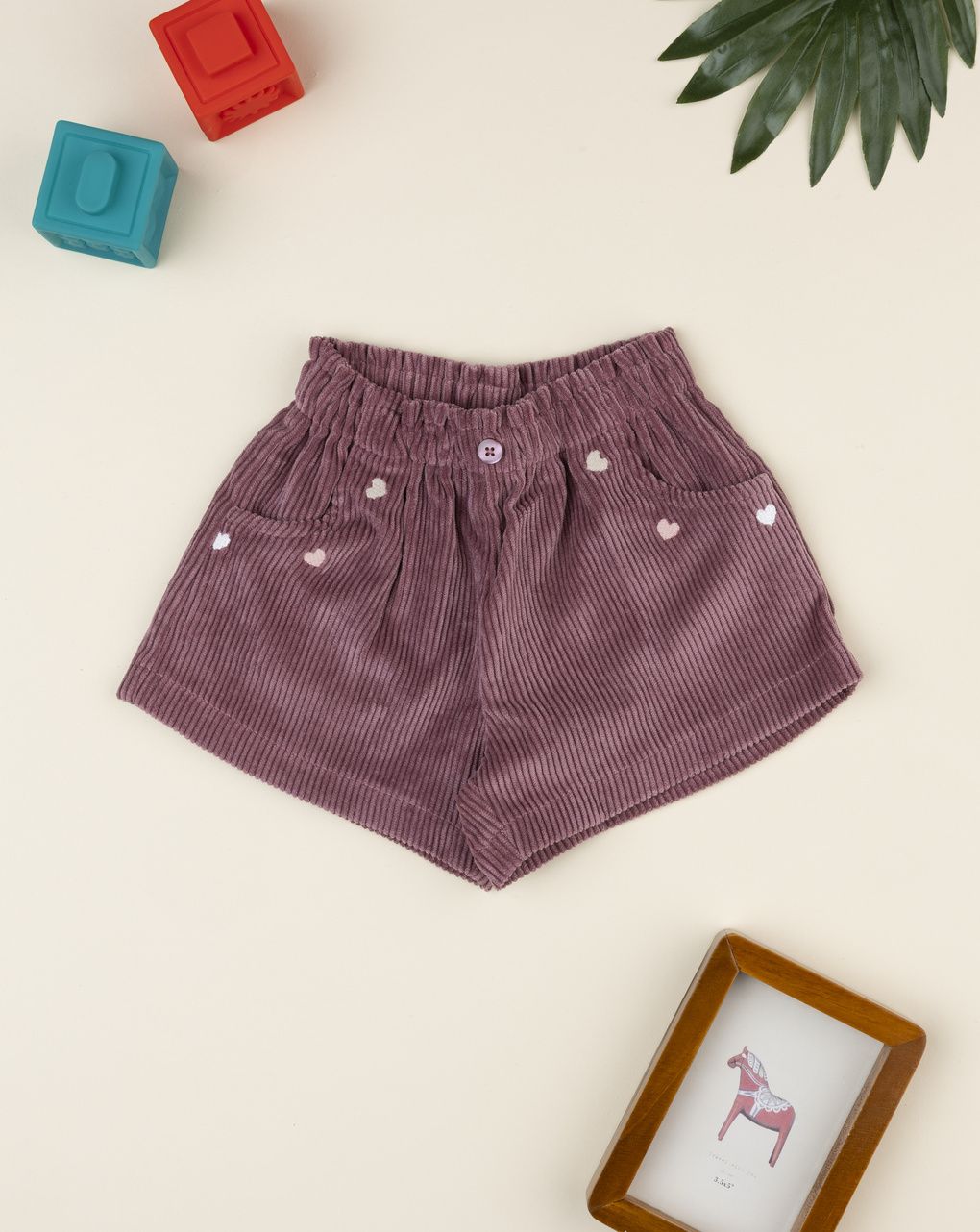 Shorts corduroy rosa antico bambina