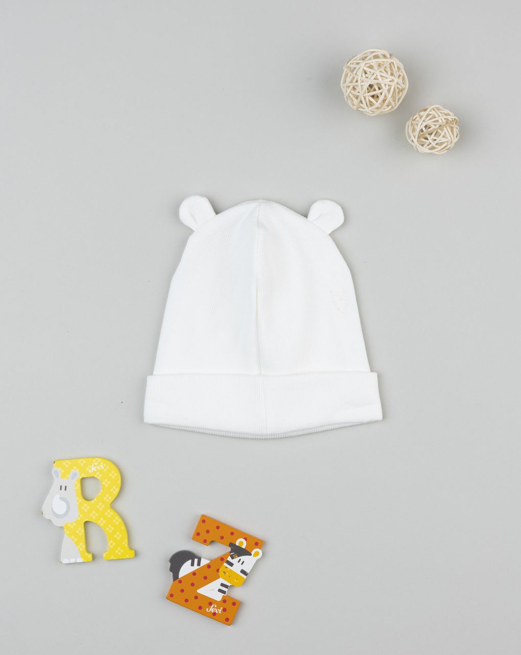 Berretto bimba bianco con orecchie