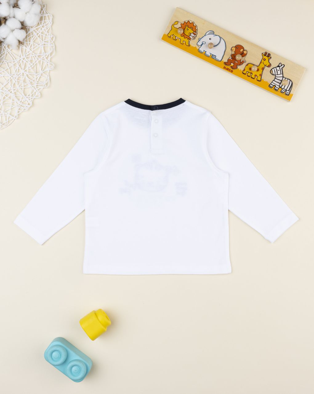 T-shirt bimbo bianca stampa tigre