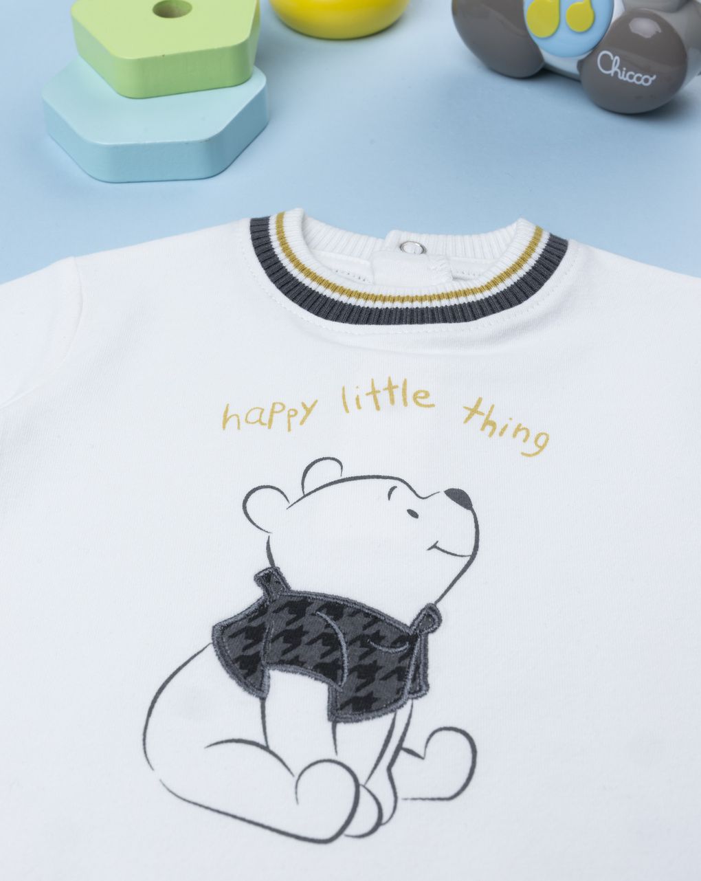 T-shirt bimbo bianca stampata winnie the pooh