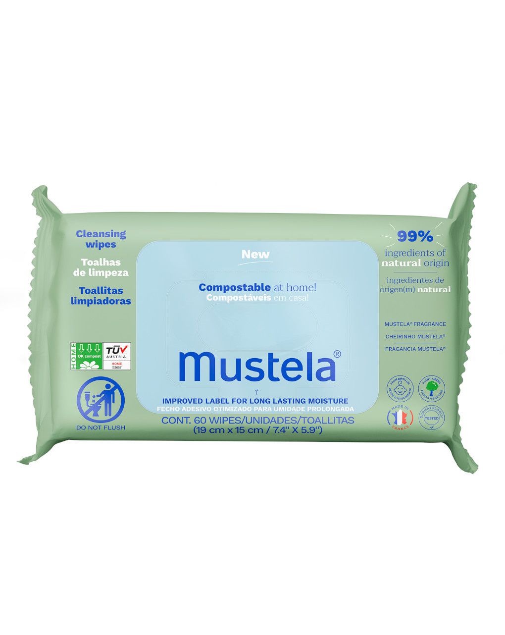 Salviette compostabili profumate 60 pezzi - mustela