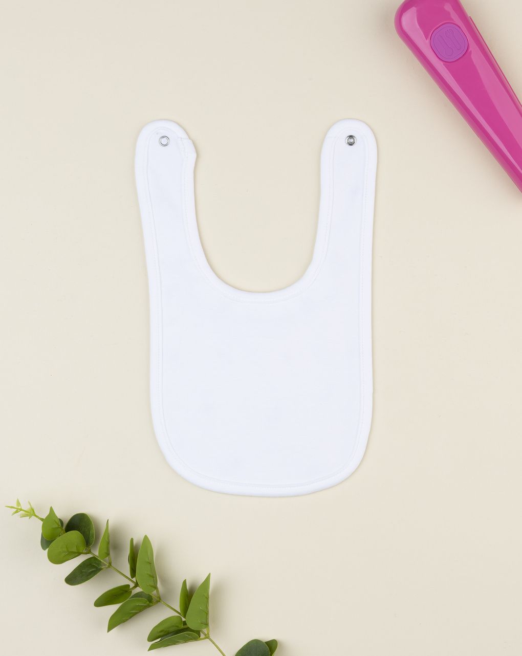 Bavaglino bimba bianco fiori rossi